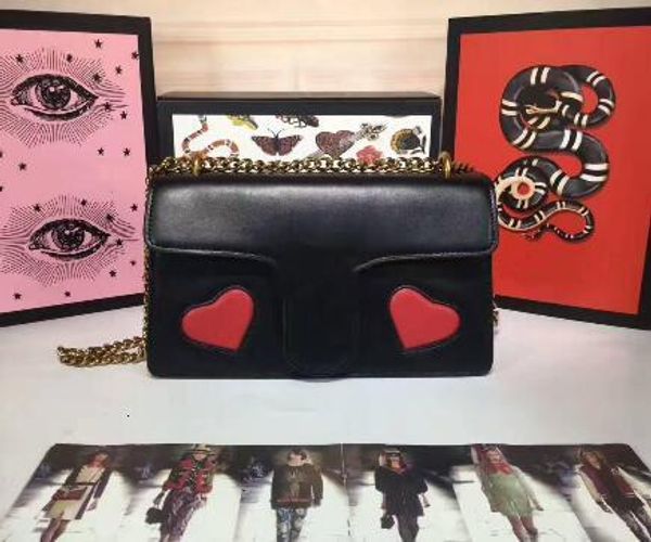 

б классический женщин любовь сердце цепи сумки леди кошелек с манжетным уплотнением стиль светской львицы равнины кроссбоди плеча сумки щитк