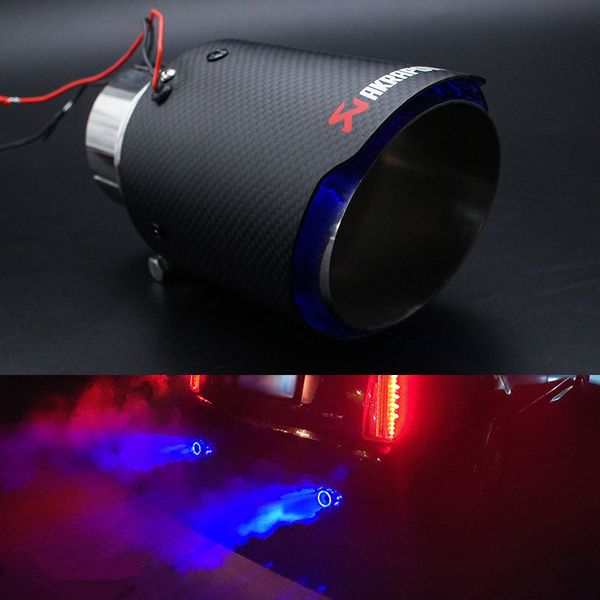 

universal carbon fiber exhaust pipe luminous spitfire muffler with high temperature resistant led lamp car accessories