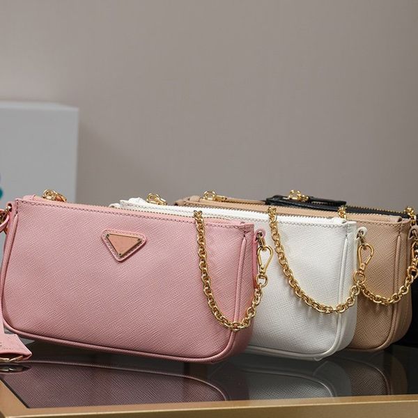 

cowhide leather multipurpose hoho bags women strap shoulder bag p letter crossbody bags chain handbags chest pack ladies tote purse wallet