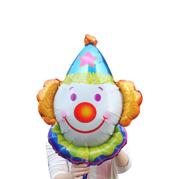 

clown face foil balloon funny jumbo smiling clown aluminum foil balloon christmas holiday kids party decoration blue blue