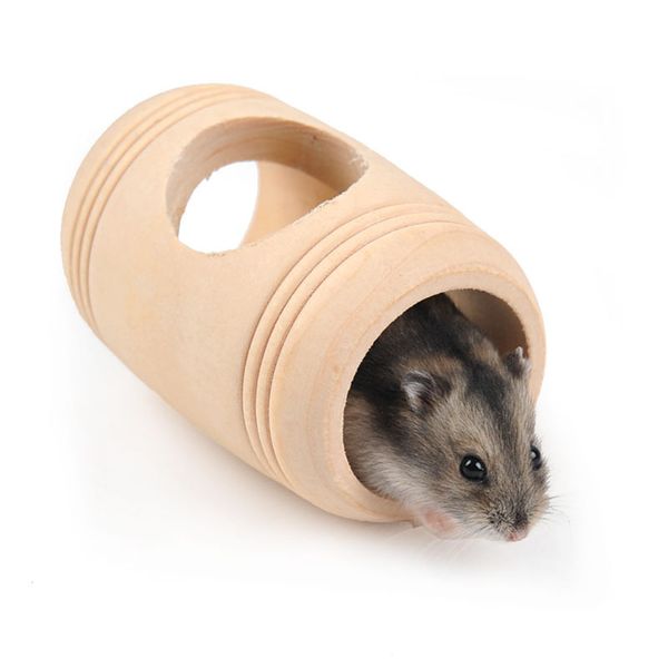 

cask nest small pets wood wo house cabin wooden hamster toys drum