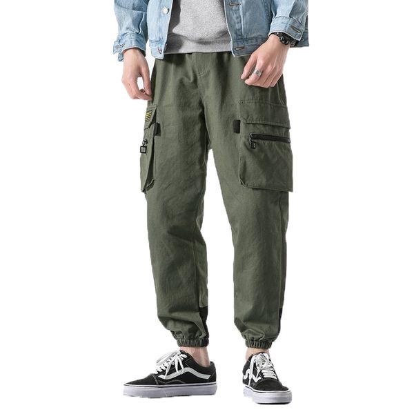 

2019 new brand mens cargo pants army green men streetwear track pant pencil pant zipper fly black harem pants joggers