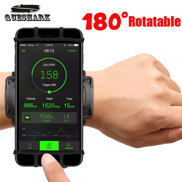 

180 degree rotatable sport phone armband waterproof running arm case bag belt key holder pouch for samsung for iphone 8 4~6 inch