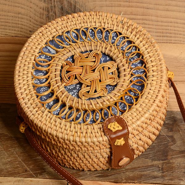 

дизайнерские сумки кошелек лето женщина rattan сумка круглая плеч crossbody сумка пляж соломенной сумка bohemian вязание путешествие кругова
