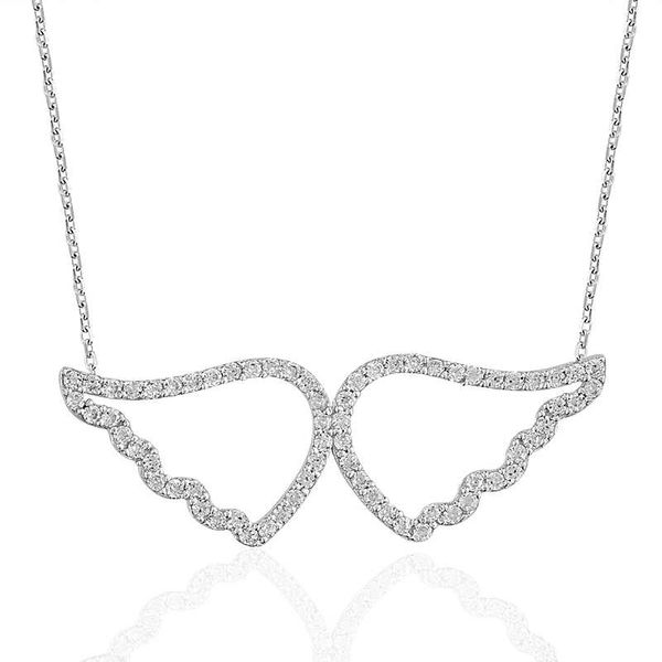 

925 sterling silver angel wing lady necklace