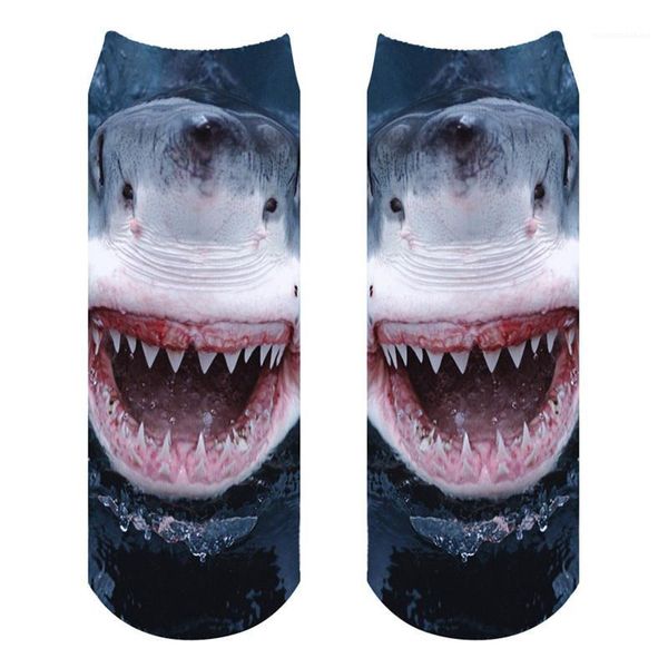 

socks breathable comfortable men and women socks mens designer socks fashionable 3d shark pattern printed mens, Black