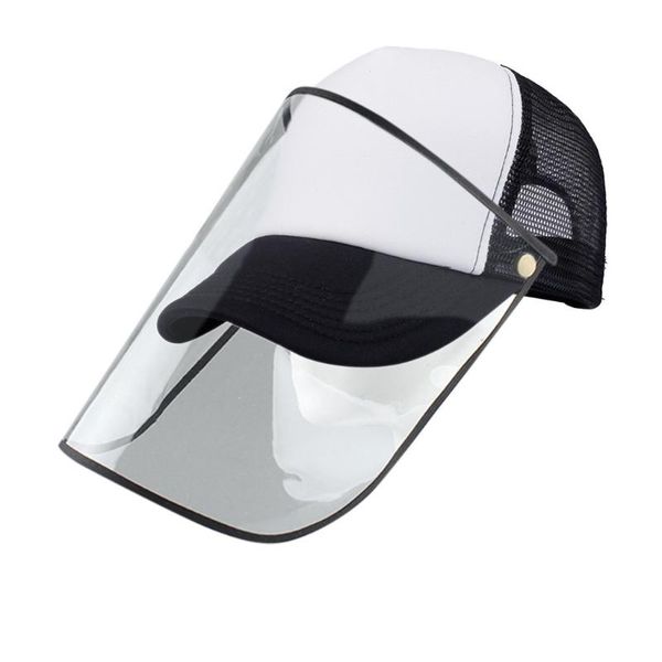 

visors anti-sneeze hat with dustproof cover baseball cap adjustable protective face sun protection outdoor sports g1, Blue;gray