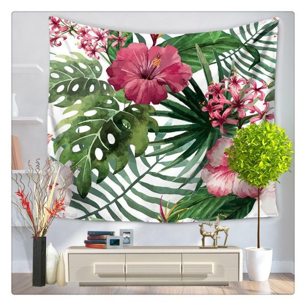 

3d зеленые листья гобелен тропических растений гобелен агротуризм home decor гобелены скатерти покрывала tenture ковер