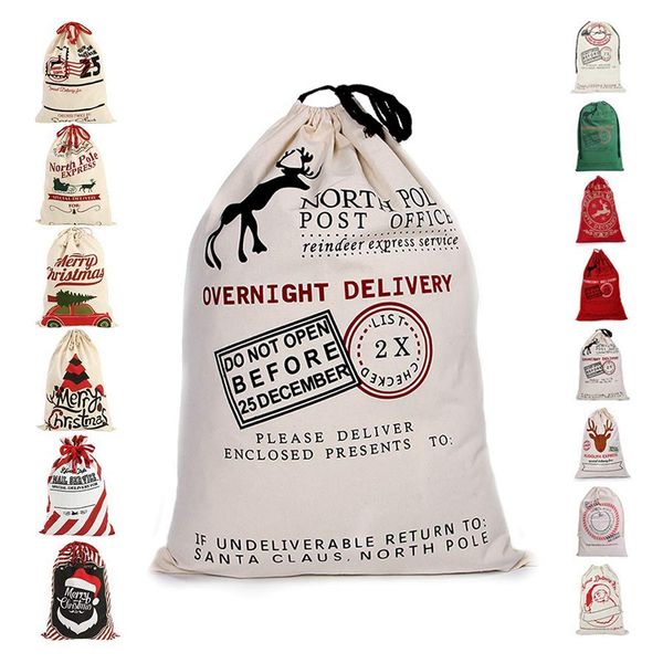 

2020 new christmas bag large organic santa sack canvas bag for gifts santa sack special delivery extra large size 27.5"x19.5"(70x5