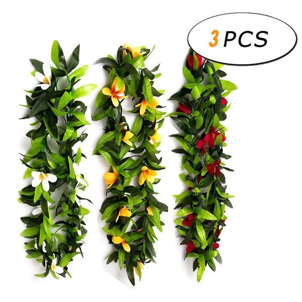 Hawaiian Artificial Flowers Garland Necklace Butterfly Leaf Flower