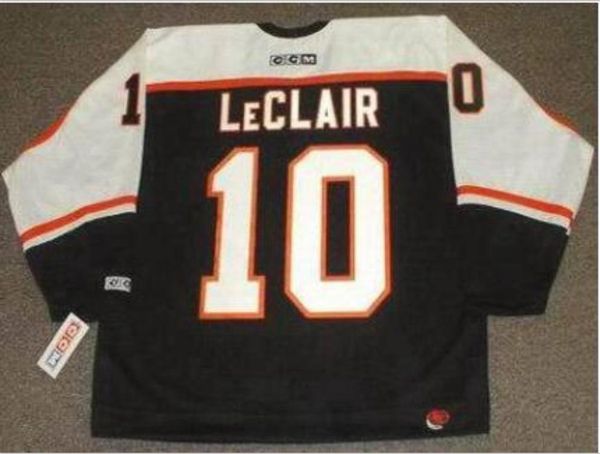 

custom men youth women vintage # 10 john leclair philadelphia flyers away ccm home hockey jersey size s-5xl or custom any name or number, Black