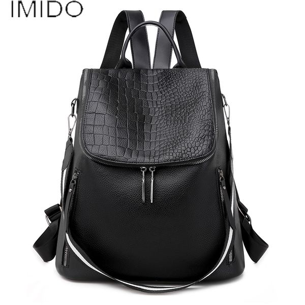 

large capacity women leather backpack stone pattern polyurethane faux leather backpack removable shoulder strap school bag for t