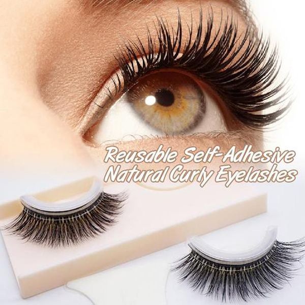 

3d false eyelashes extension reusable self-adhesive natural curly eyelashes self adhesive eye lashes makeup tools