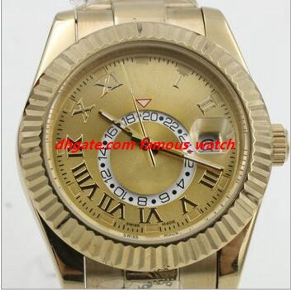 

men wristwatch romen arabic dial 326939 326935 326938 42mm silver gold stainless steel bracelet automatic luxury watch ing, Slivery;brown