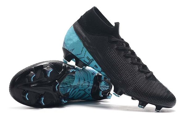 

2019 men superfly 7 elite cr7 fg football boots fg boys soccer shoes men black blue soccer cleats
