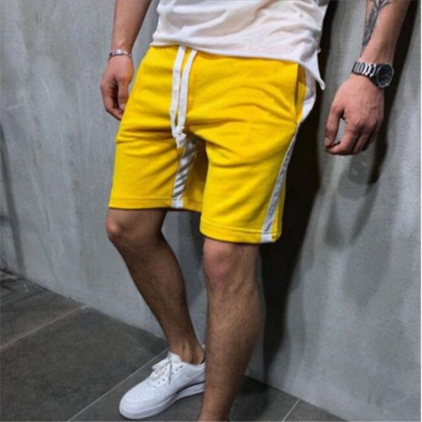 

mens cotton shorts calf-length gyms fitness bodybuilding casual cotton patchwork shorts joggers sporting short pants sweatpants, White;black