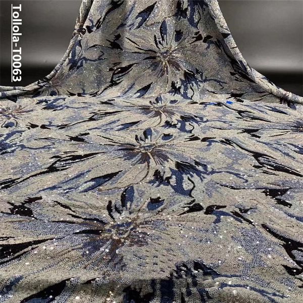 

африканские кружевные ткани 2019 большие волны блестки кружевное белье эластичные кружевные ткани сумки для платья партии, Black;white