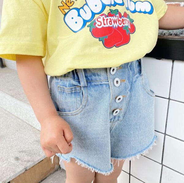 

2020 new girls denim shorts summer fashion girls shorts 2-7t ho548, Black