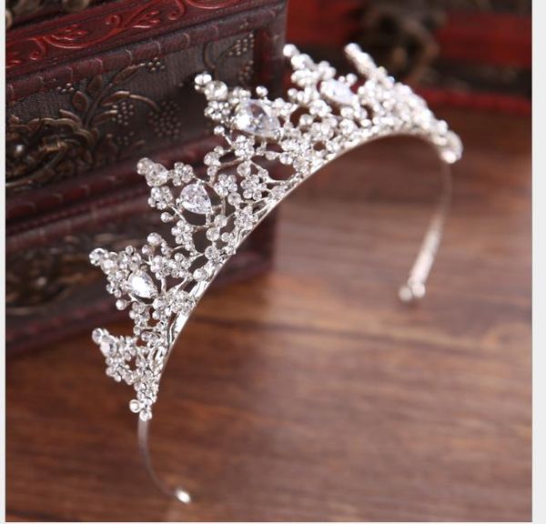 

bride's diamond crown wedding dress accessories bride's headdress hairband, Slivery;golden