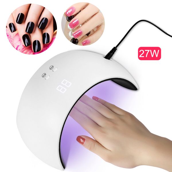 

27w uv led lamp nail polish dryer light 9 leds for all types gel nail machine curing 998