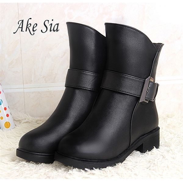 

2019 winter new women boots sleek minimalist flat bottom plus velvet warm cotton shoes women shallow mouth comfortable boots k57, Black