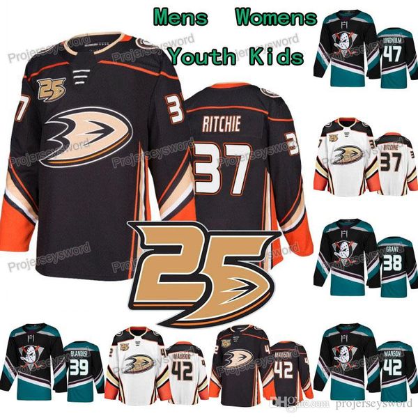 

25th Anniversary 37 Nick Ritchie Anaheim Ducks Jersey 38 Derek Grant 42 Josh Manson 43 Steve Oleksy 47 Hampus Lindholm 48 Isac Lundestrom