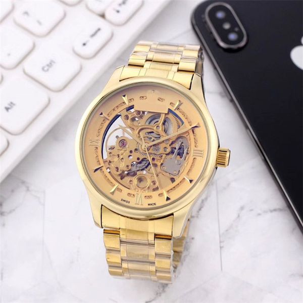 

luxury fashion tag man watches chronograph sport wristwatches dress diamond watch mechanical clock automatic movement watches men s womens, Slivery;brown
