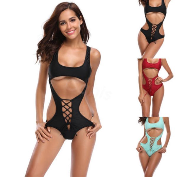 

GLANE Women's One-Piece Bandage Push up Monokini Bikini Swimwear Lady Pop Swimsuit Bathing Suit Hot Swimming Biquini