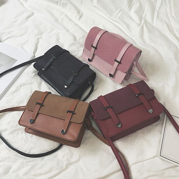 

soft leather shoulder bag women red fashion scrub casual bag solid color wild crossbody phone shoulder #xm5