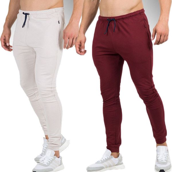 

2019 new brand cotton solid the found men pants slim fit long trousers tracksuit fitness workout, Black