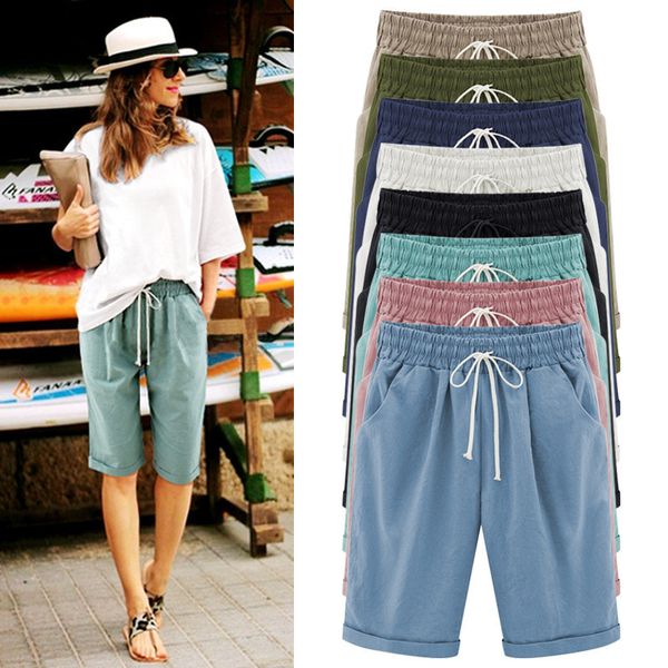 

designer leggings womens pants female summer five pants thin outer wear pants large size women slacks 6xl casual harem beach wear, Black;white