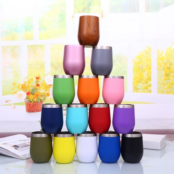 

egg cups stainless steel tumbler with lids unbreakable champagne wine glass car insulated vacuum cup beer mug 15 color optional yw3848q