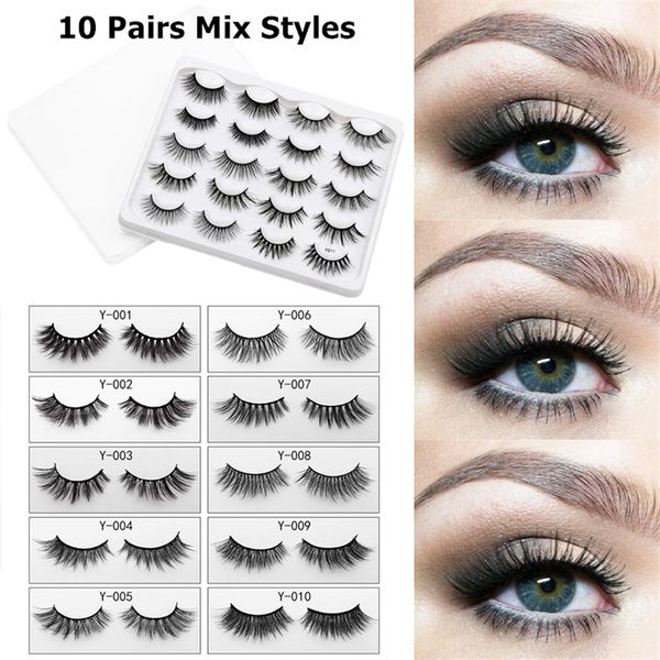 

10 pairs fluffy eyelashes mink strip lashes dramatic lashes natural 3d mink hair lashes makeup false eyelashes cilios maquiagem cruelty-free