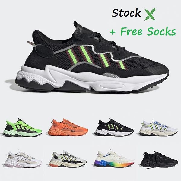 

stock x solar yellow pride 3m reflective xeno ozweego men women running shoes red white black grey pack trainer sports sneakers 36-45