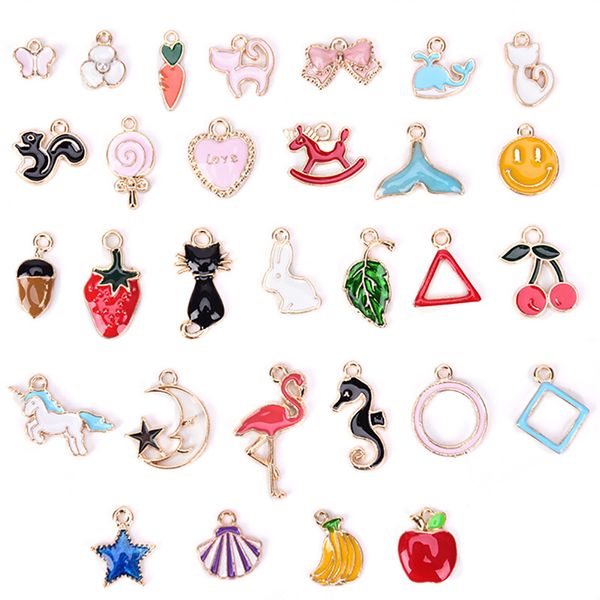 

новый 30pcs продажа/установка эмаль животных звезды луны фруктовые прелести кулон diy craft изготовление ювелирных изделий, Bronze;silver