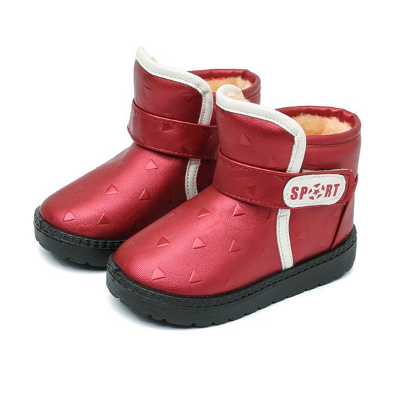 

2019 christmas child girl boot warm winter shoes for baby kids boots winter shoes girls children boots red boot new year, Black;grey