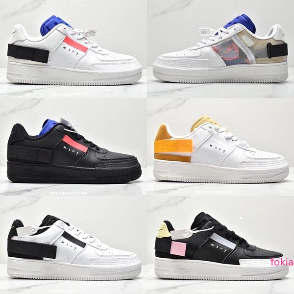 

1 type n.354 utility 1s classic black white men women running shoes orange skate low cut air trainers sneakers size 36-45
