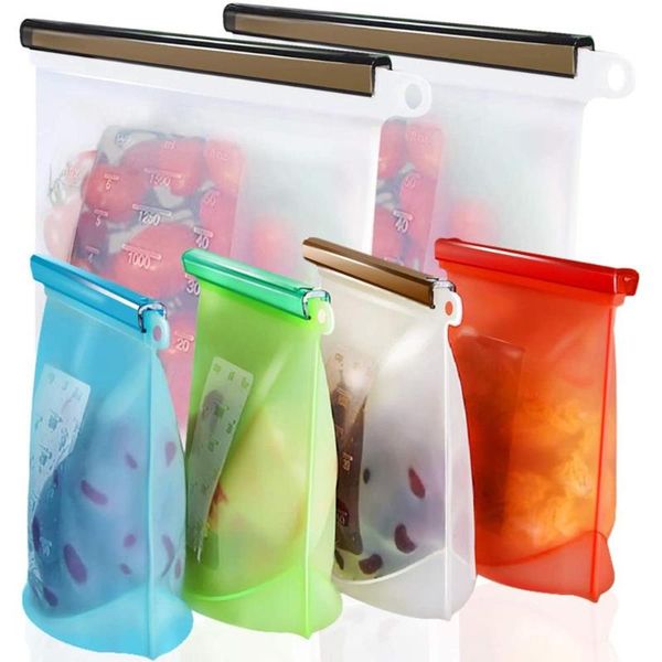 

airtight seal silicone bag reusable silicone storage bag for sandwich snack bags cooking fresh bags 1000ml