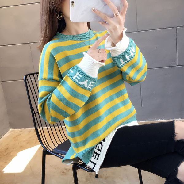 

2019 autumn winter new lovely slim women sweater, White;black