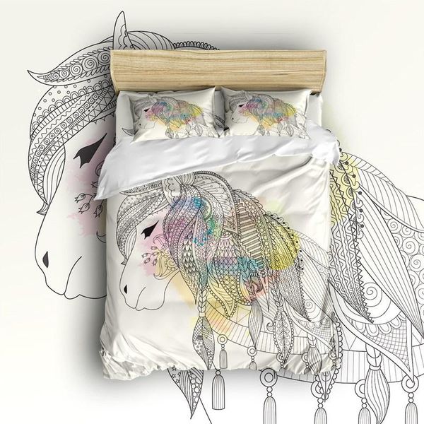 

luxury designer bedding set 4 piece set 3d digital printing animal lion skin-friendly soft cotton down four-piece bedding sheet quilt cover