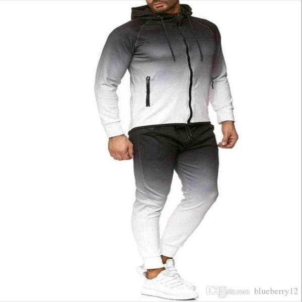 

mens tracksuit autumn winter sweatshirt pants sets sports suit tracksuit with 5 colors asian size -3xl, Gray