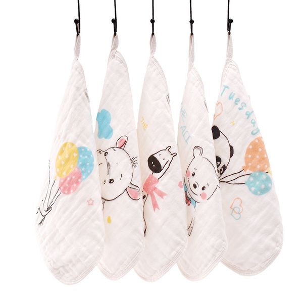 

6 layer cartoon baby bibs newborn cotton bath towel toddler bibs kids face towels infant feeding towel handkerchief for baby