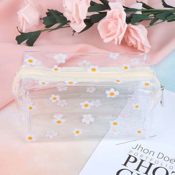 

1pc women transparent pvc travel cosmetic bag waterproof zipper makeup bag