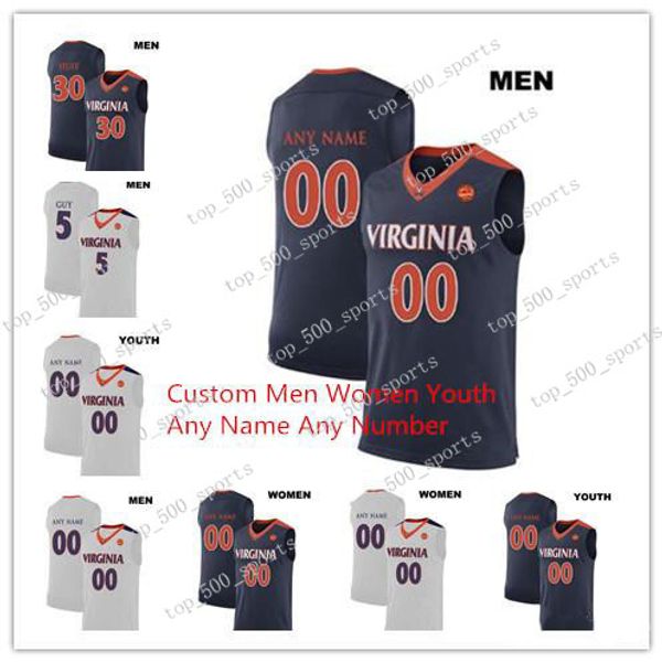 

2019 custom men kids women uvc basketball jersey virginia cavaliers 5 kyle guy jersey any name number 2019 champions ncaa basketball jerseys, Black