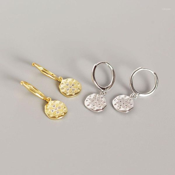 

women round coin earrings 925 sterling silver earrings fashion style gold silver dangle earrings lady jewelry gift1