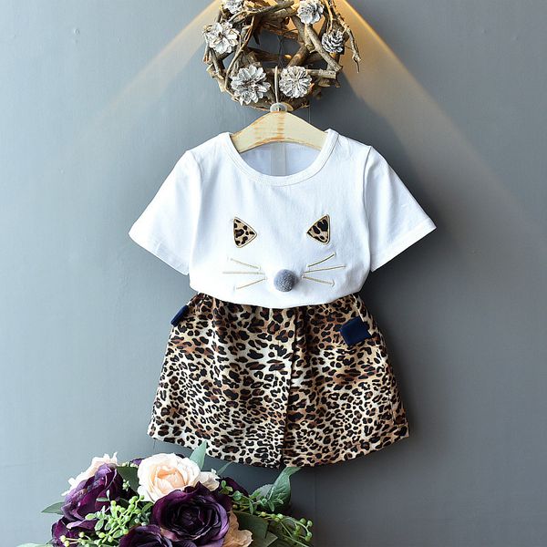 

new fashion girls dresses cotton brand summer litttle girls cute leopard print casual dress kids children birthday party clothes, Red;yellow