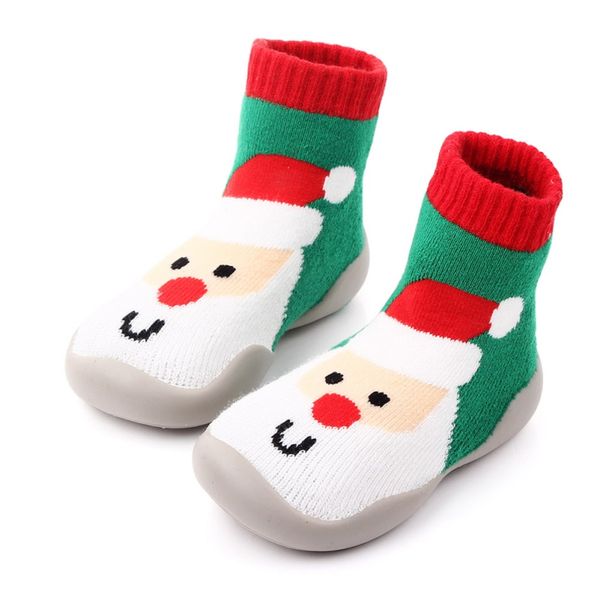 

cute cartoon pattern warm anti-slip floor walking shoes autumn winter newborn baby boys girls cotton christmas style shoes