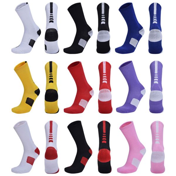 

new fashion mens thicken towel bottom basketball training socks anti-slip soccer cycling fitness male sports socks ing, Black