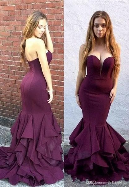 

сексуальная милая без рукавов русалка платье выпускного вечера русалка l ong вечерние платья с оборками платья для особых случаев многоуровн, Black