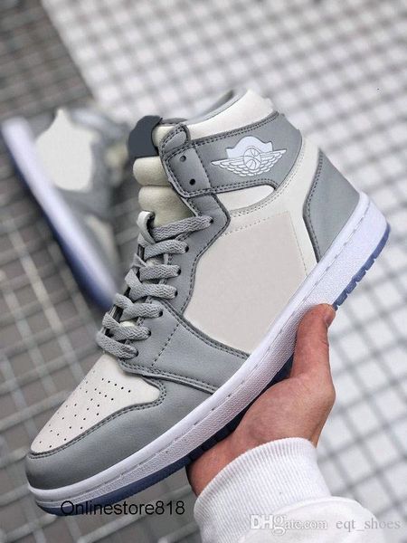 

2020 new release 1 1s high makeup x designer womens mens basketball shoes grey white crystal bottom sports sneakers size 36-45